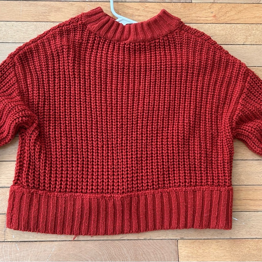 EUC Moon & Madison burnt orange cropped chunky sweater - Picture 8 of 15